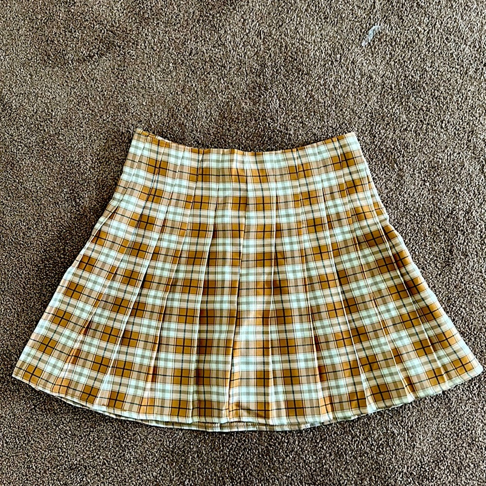 Plaid Pleated Mini Skirt